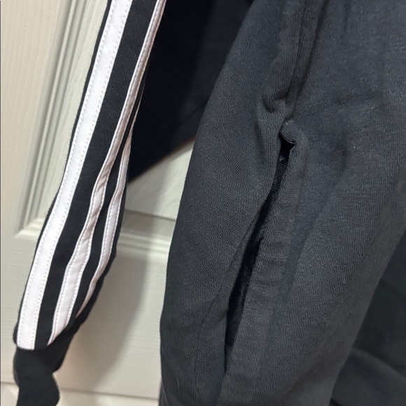 Adidas Black Hoodie with White Accents - Picture 3 of 6